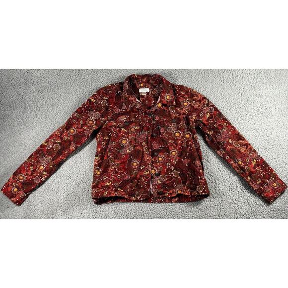 Christopher & Banks Jacket Women Medium Floral Print Boho Colorful Peasant - Picture 1 of 13